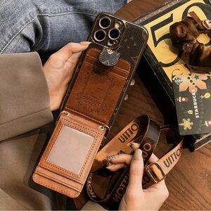 ☎️☎️☎️BOGOHO ☎️☎️☎️Luxury Brown IPhone 17 Pro Max Phone Wallet Case